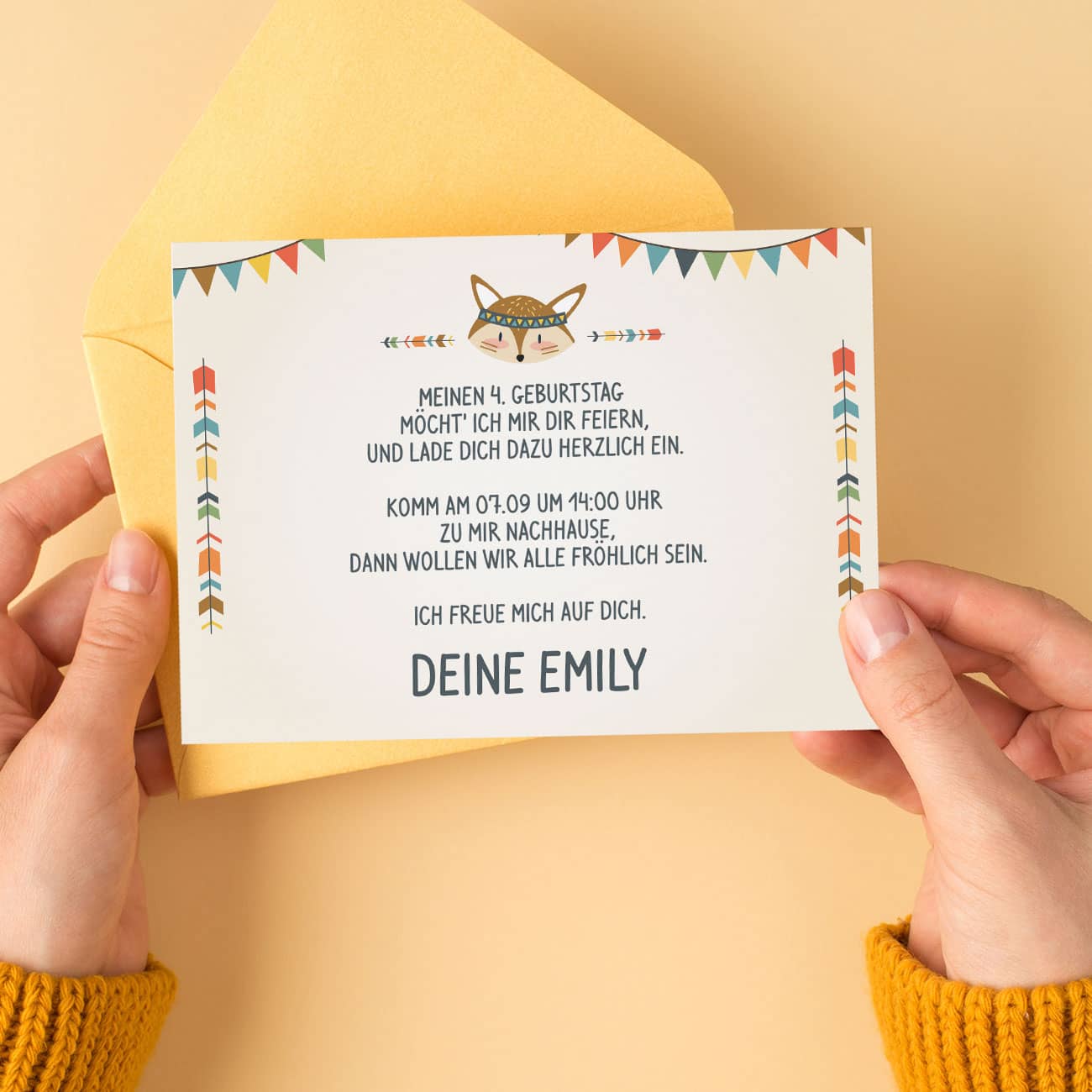 Rückseite mit Einladungstext