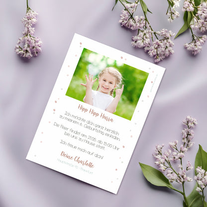 Einladungskarte zum Kindergeburtstag mit Einhornmotiv