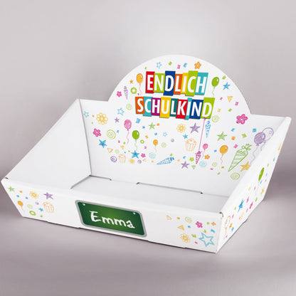 Personalisiertes Geschenkset zur Einschulung mit 8 Teilen | Endlich Schulkind