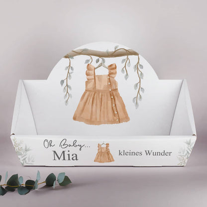 Personalisierter Geschenkkorb zur Geburt mit Name