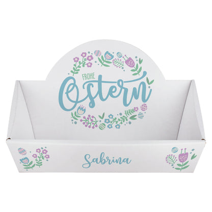 Personalisierter Osternest-Geschenkkorb mit Namen | Frohe Ostern Motiv