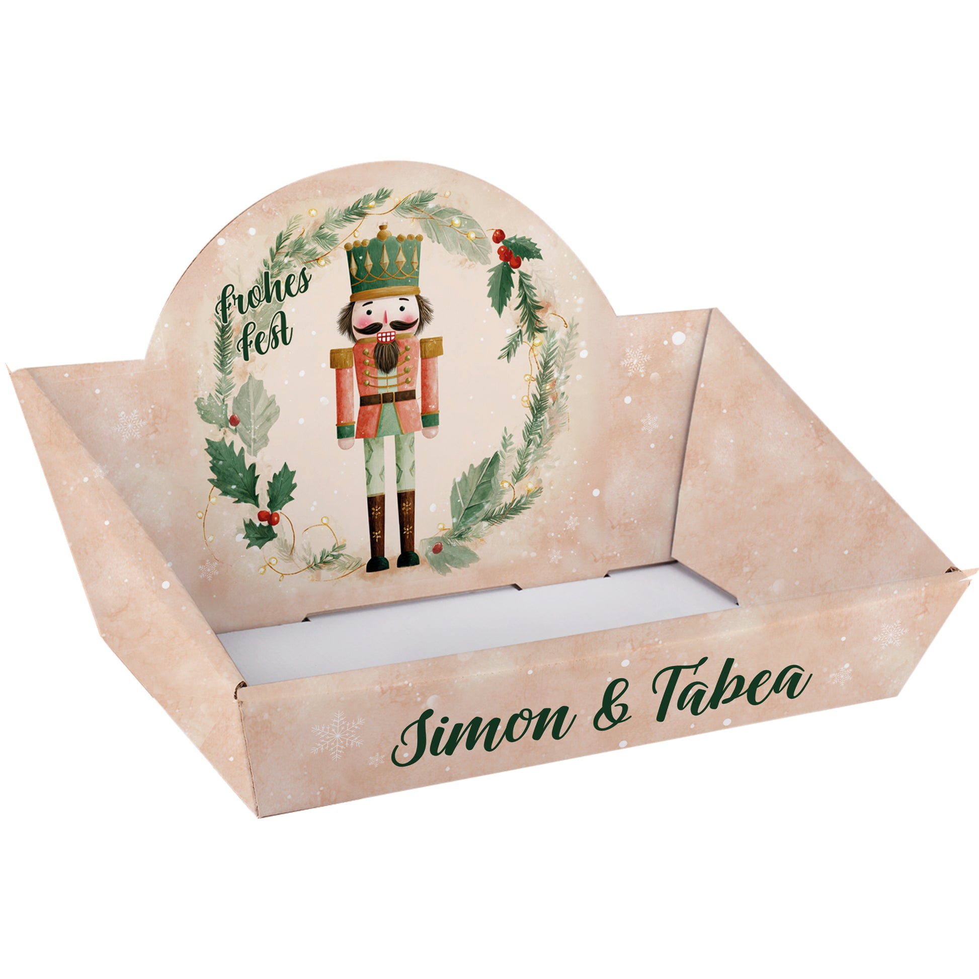 Weihnachts-Geschenkkorb mit Nussknacker und personalisiertem Text