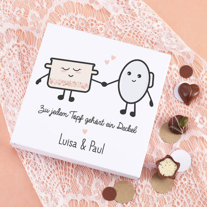 Topf und Deckel Lindt Pralinen mit Personalisierung
