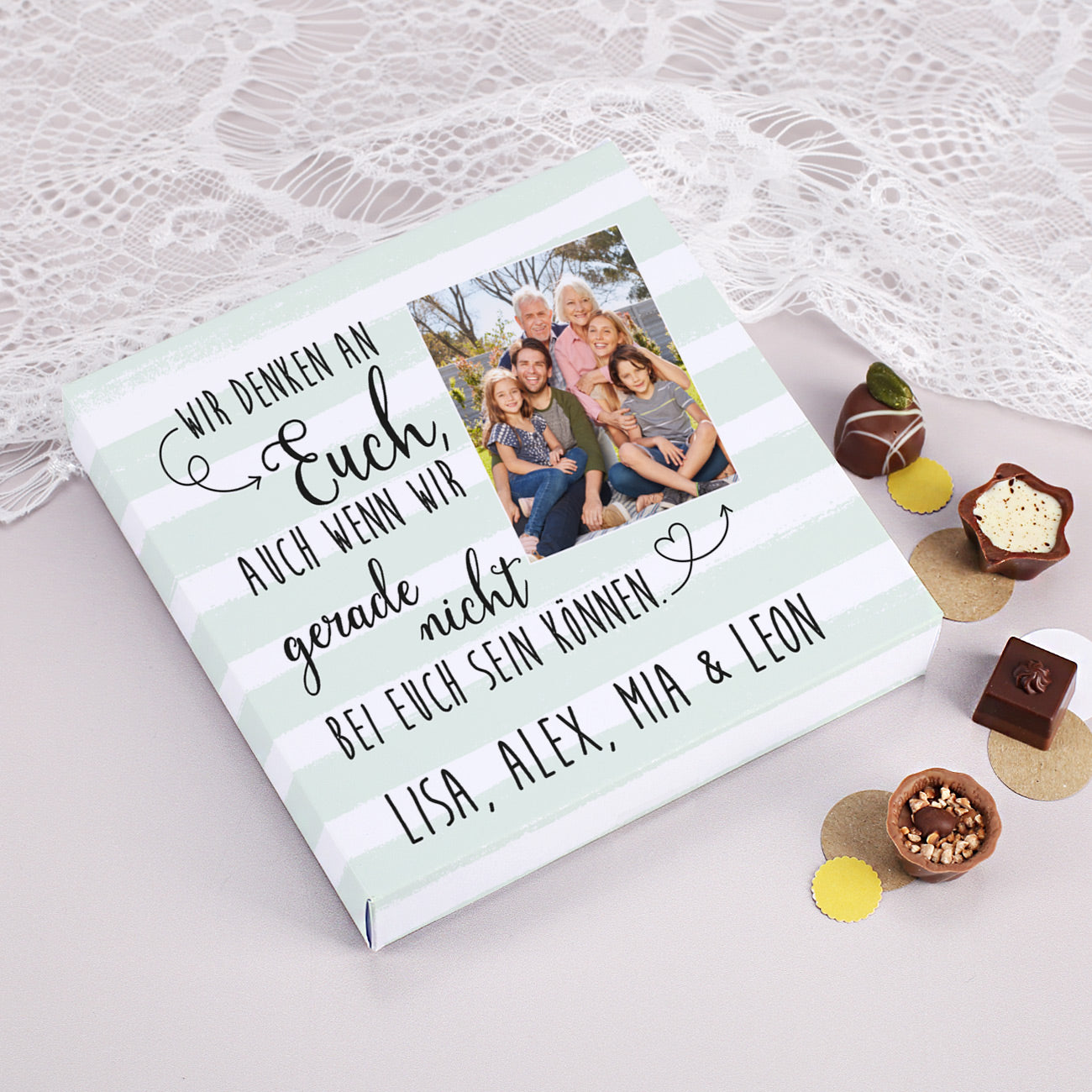 Schöne Pralinenschachtel mit Personalisierung