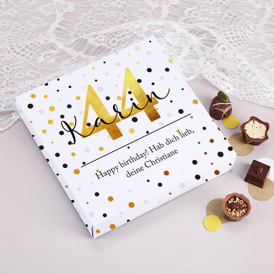 Geburtstagspralinen von Lindt mit persönlicher Banderole