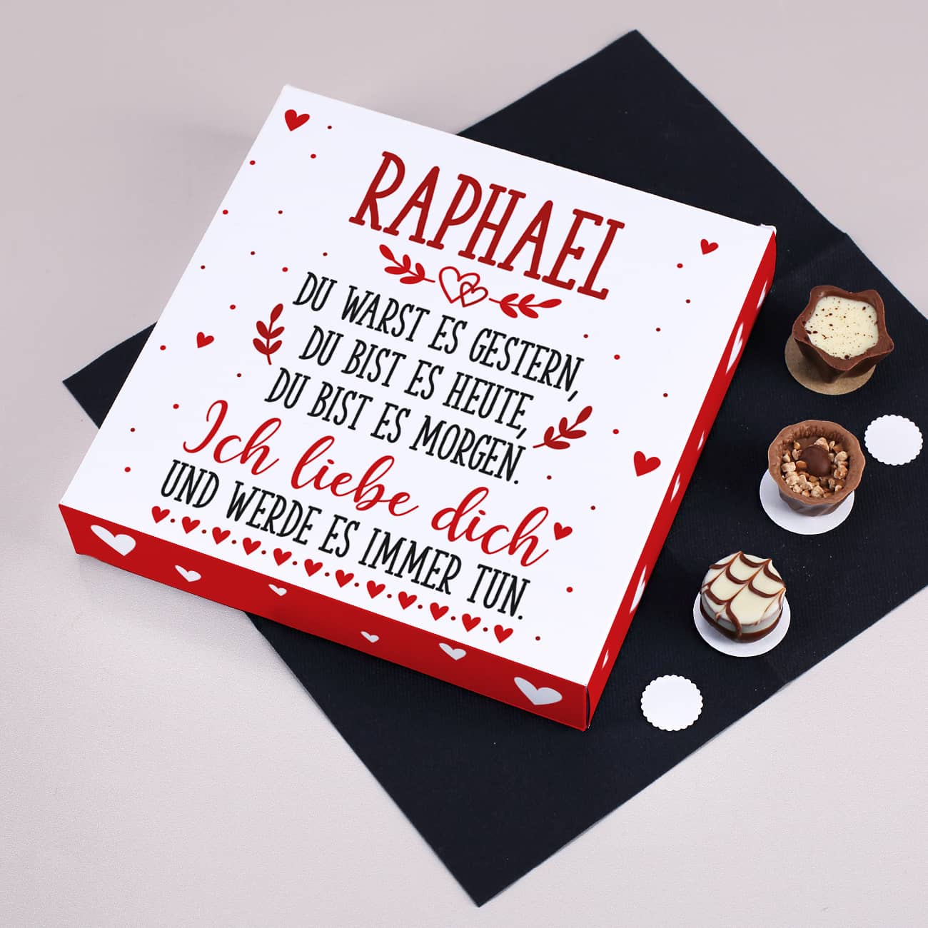 Schokolade zum Valentinstag personalisiert