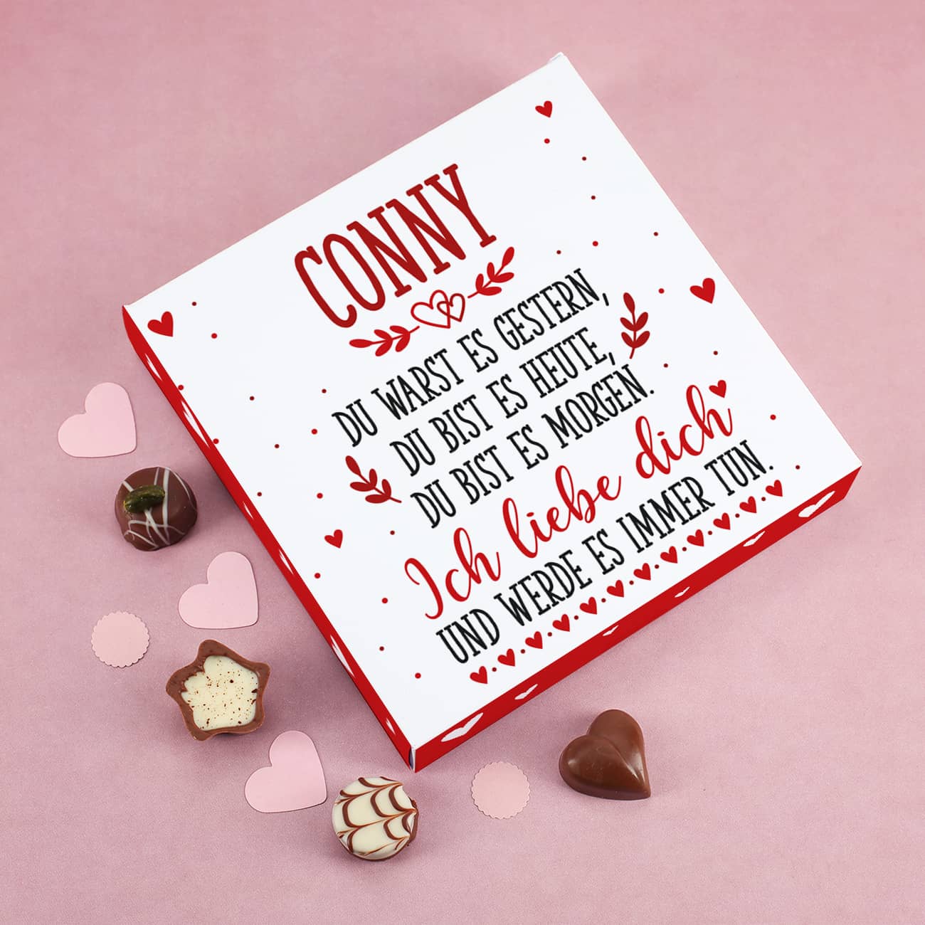 personalisierte Pralinen von Lindt zum Valentinstag