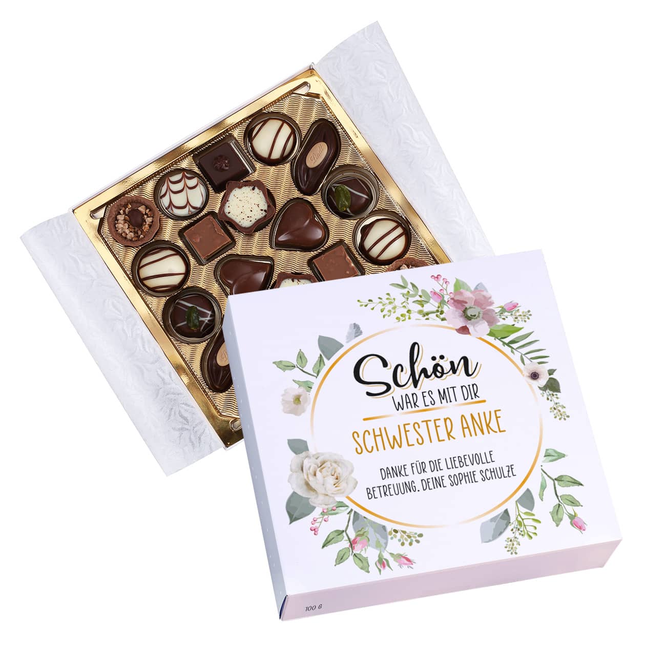 Schön, war es mit dir - 100g Lindt Mini-Pralinés als Abschiedsgeschenk