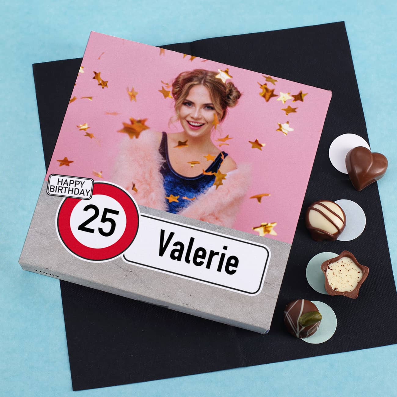Lindt Geburtstags-Pralinen mit Foto, Alter & Name