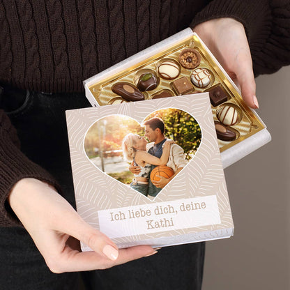 Lindt Schokoladenpralienn mit Herzfoto-Motiv