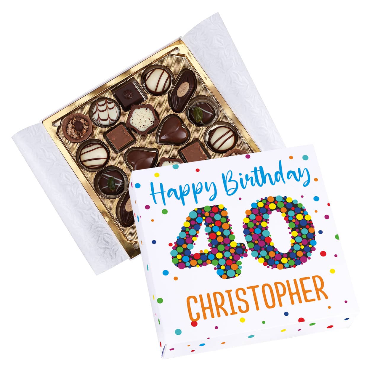 Personalisierte Pralinen zum 40. Geburtstag