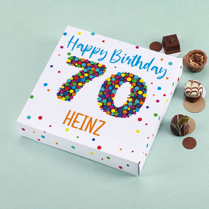 Lindt Pralinen in personalisierter Verpackung zum 70. Geburtstag