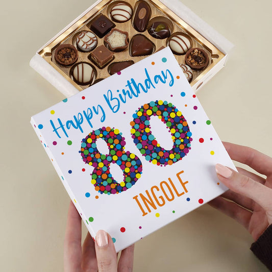 Lindt Pralinen in personalisierter Verpackung zum 80. Geburtstag