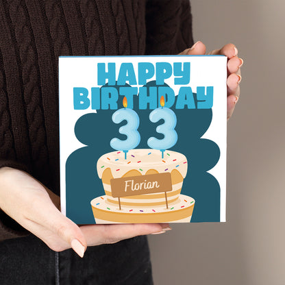 Happy Birthday - mit Name & Alter nach Wunsch