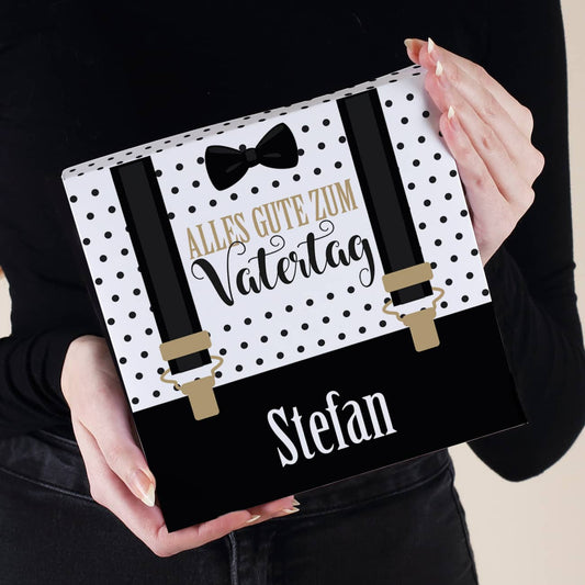 Alles Gute zum Vatertag Lindt Pralinen mit Hosenträger Motiv und Name