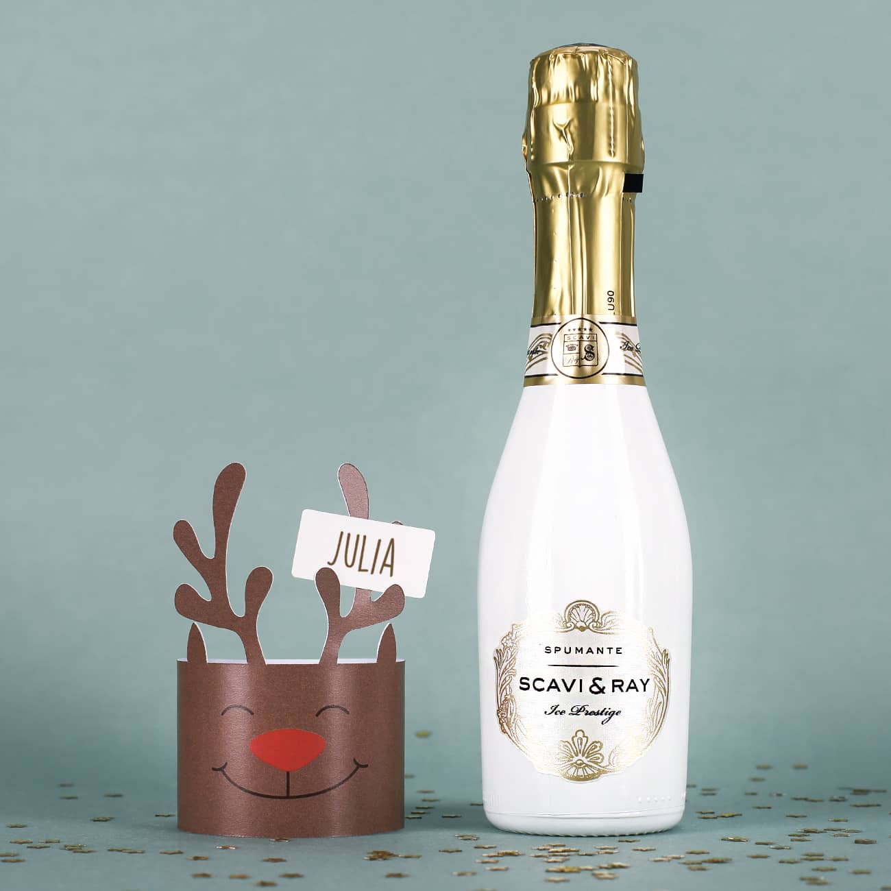 Banderole mit Name auf Scavi & Ray Ice Piccolo Flasche