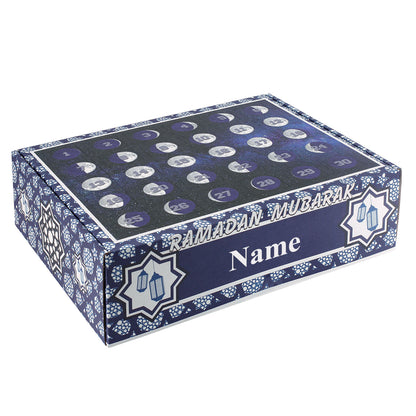 DIY Kalender zum selbst Befüllen als tägliche Überraschung zum Ramadan freigestellt auf weißem Hintergrund