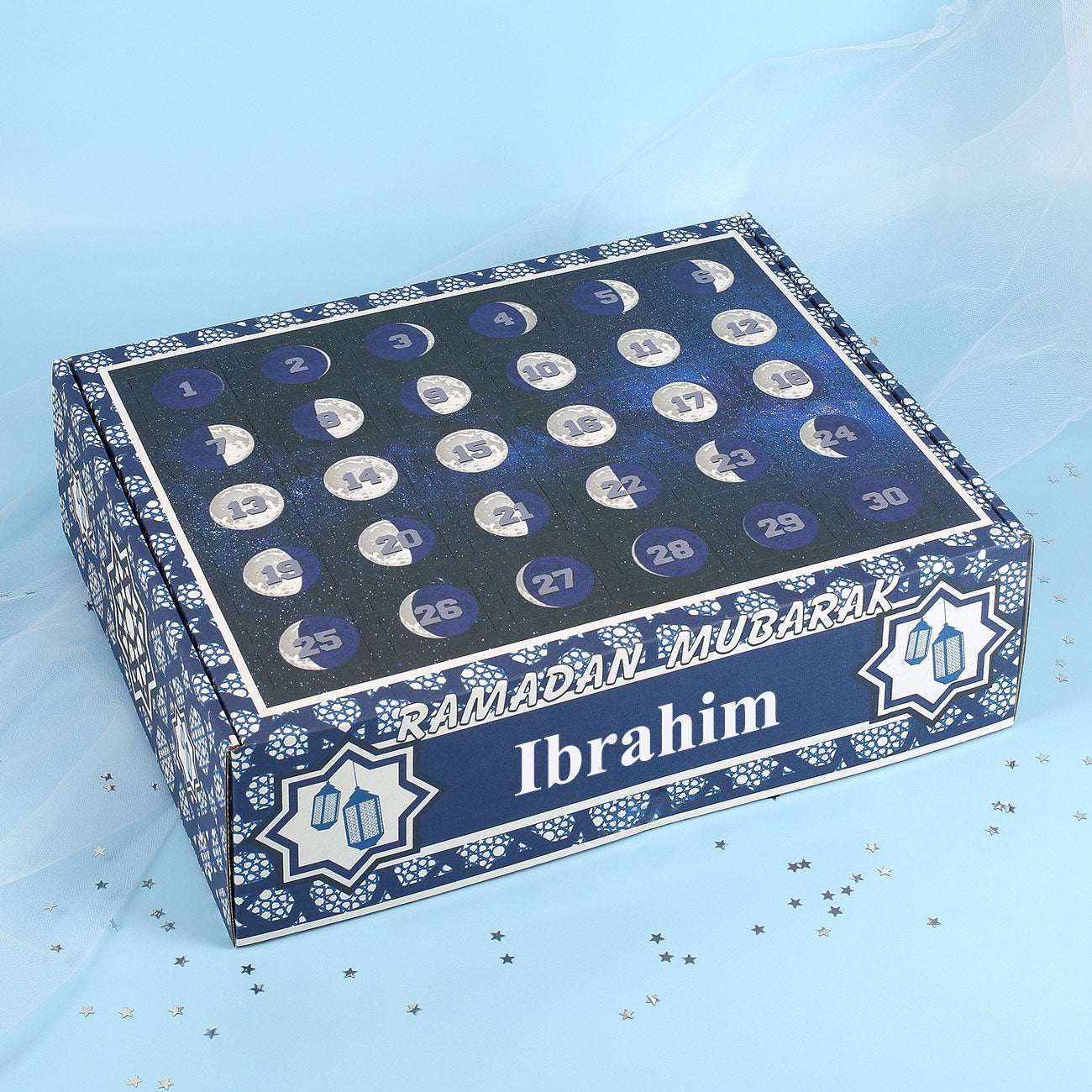 DIY Kalender zum selbst Befüllen als tägliche Überraschung zum Ramadan mit Name Ibrahim