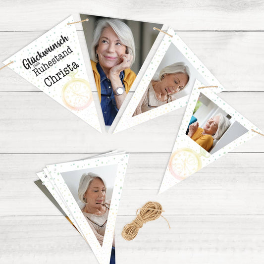 Fotogirlande zum Ruhestand