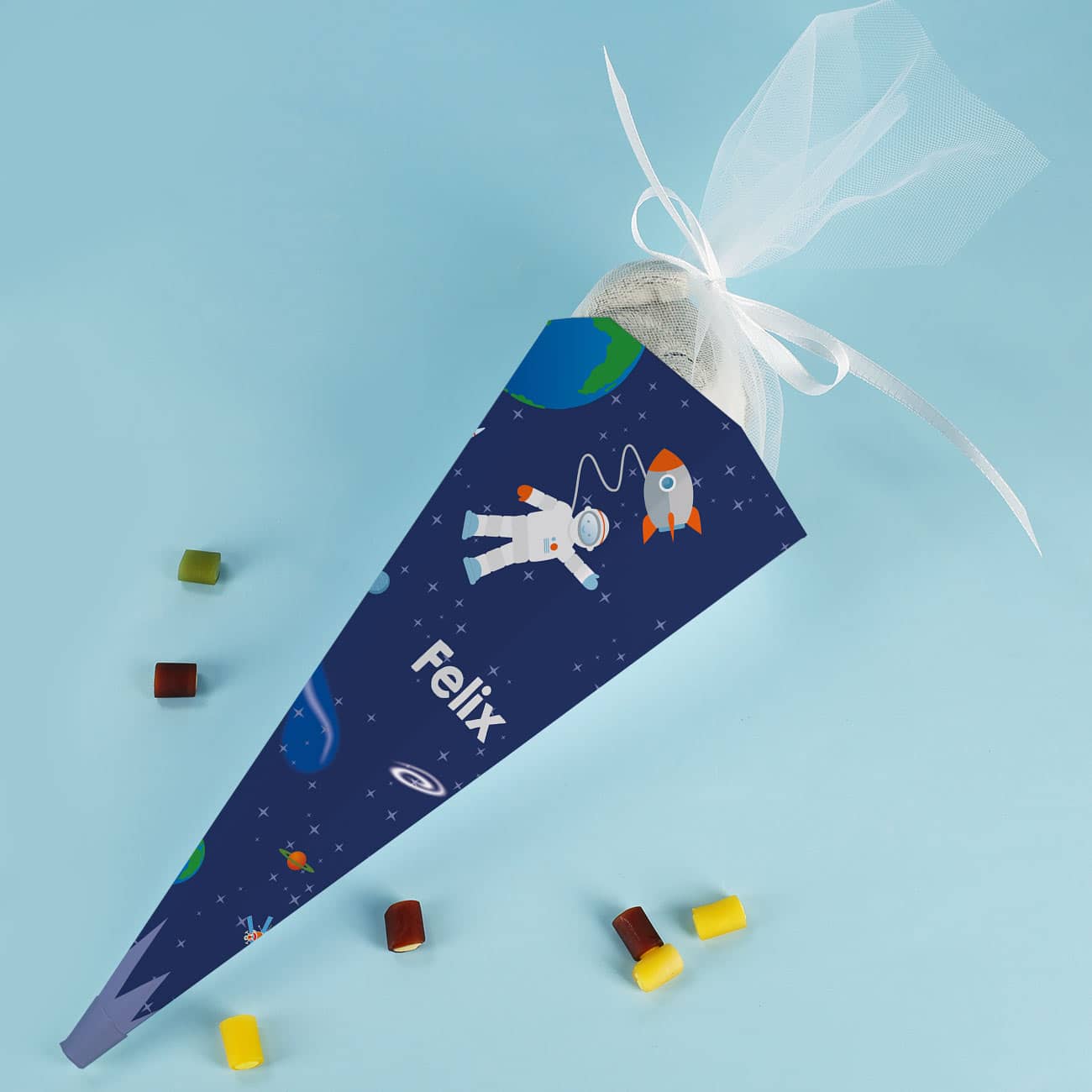 Geschwisterzuckertüte mit Astronaut