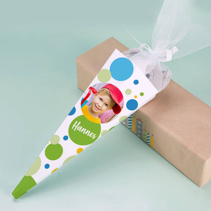 Kleine Geschwistertüte mit Foto und Name