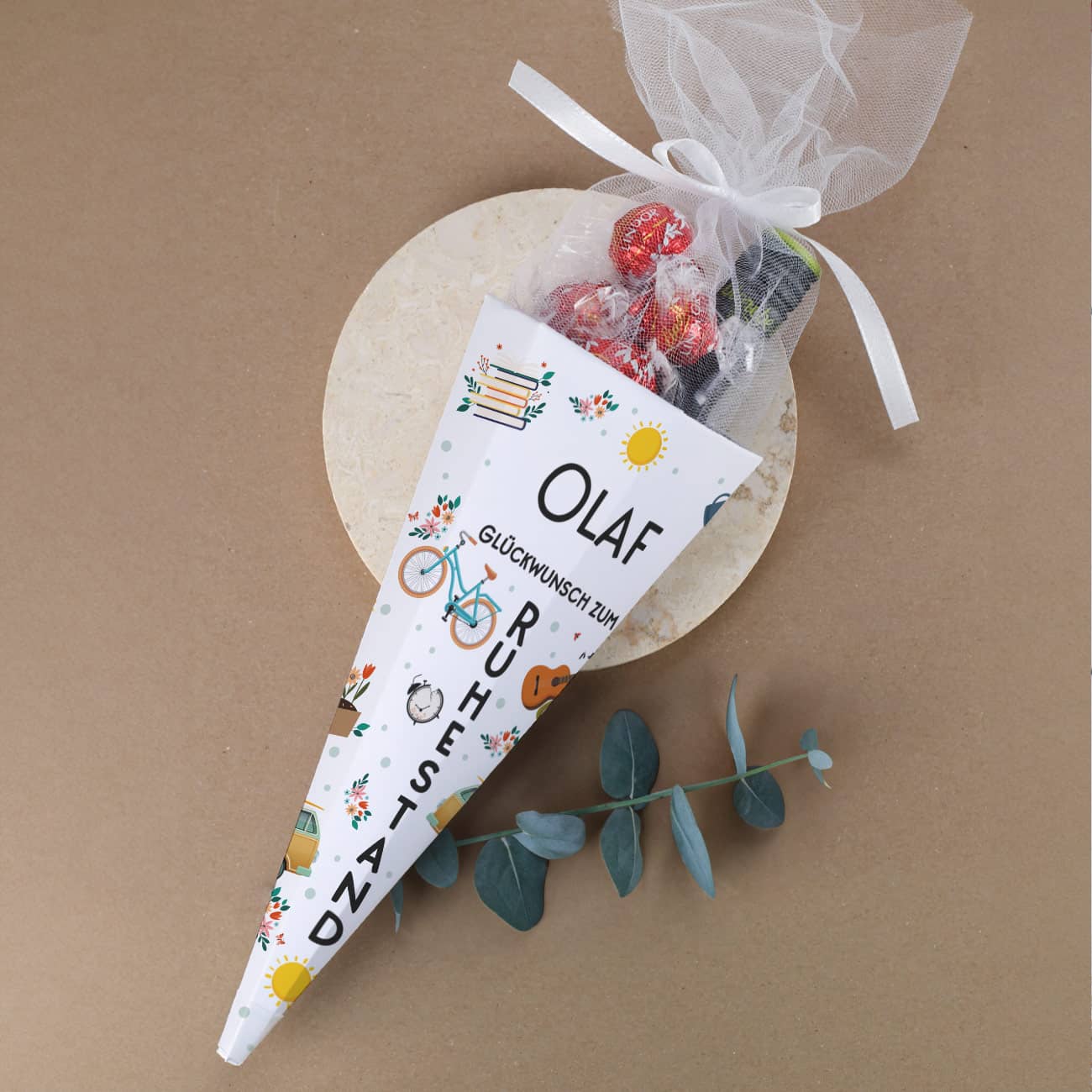 kleine Rentner-Schultüte, optional gefüllt