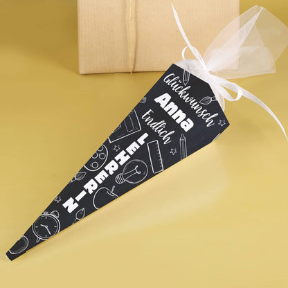 kleine Schultüte für Lehrerinnen mit Personalisierung, 28cm groß