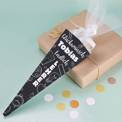 kleine Schultüte für Lehrer mit Personalisierung, 28cm groß