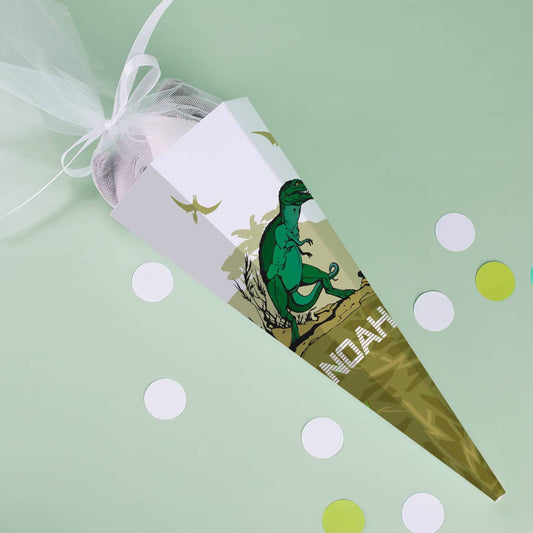 kleine Geschwisterschultüte mit Dinosausiermotiv