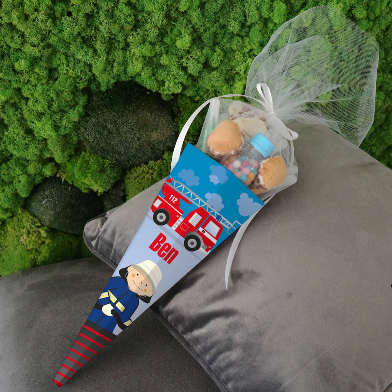 Feuerwehrschultüte perfekt für den Schulanfang