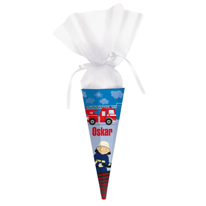 Feuerwehrmann Schultüte mit Ihrem Namen