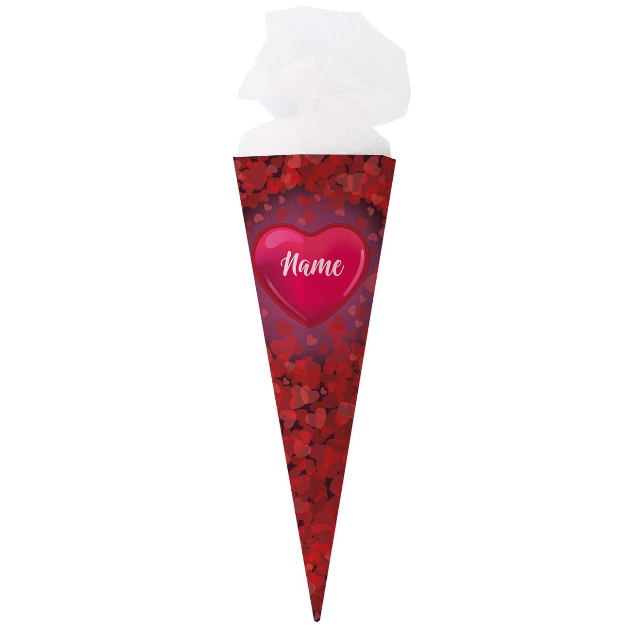 Schultüte mit Herzen und Name