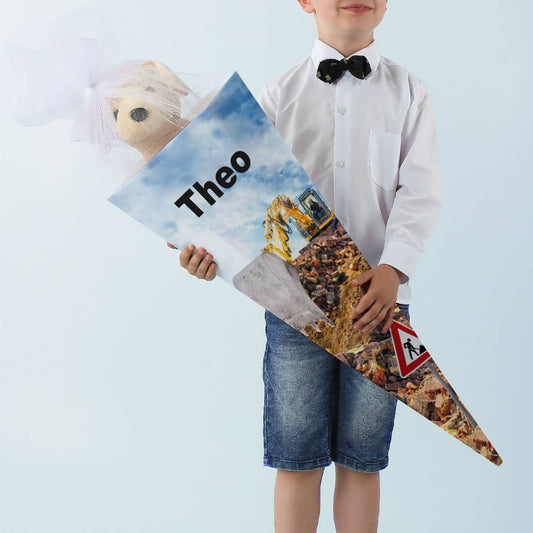 Zuckertüte mit Bagger und Name