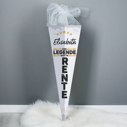 XL Zuckertüte - Legende geht in Rente - mit Namensaufdruck