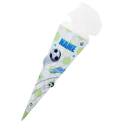 Schultüte mit 3D-Fußbällen und Name