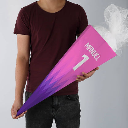 Schultüte für Fußballfans mit Name und Zahl