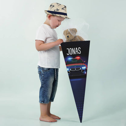 Große Polizei Schultüte mit Name nach Wunsch bedruckt