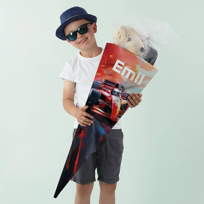 Rennwagen Schultüte mit Name personalisiert