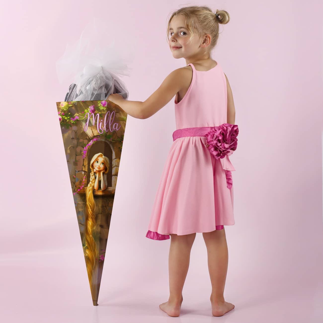 Mit Name personalisierte Zuckertüte für Mädchen