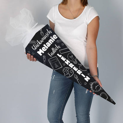 XL Schultüte - Endlich Lehrerin oder Endlich Lehrer - mit Wunschname bedruckt