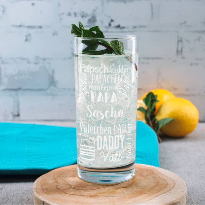 Trinkglas für den Papa mit verschiedenen Bezeichnungen