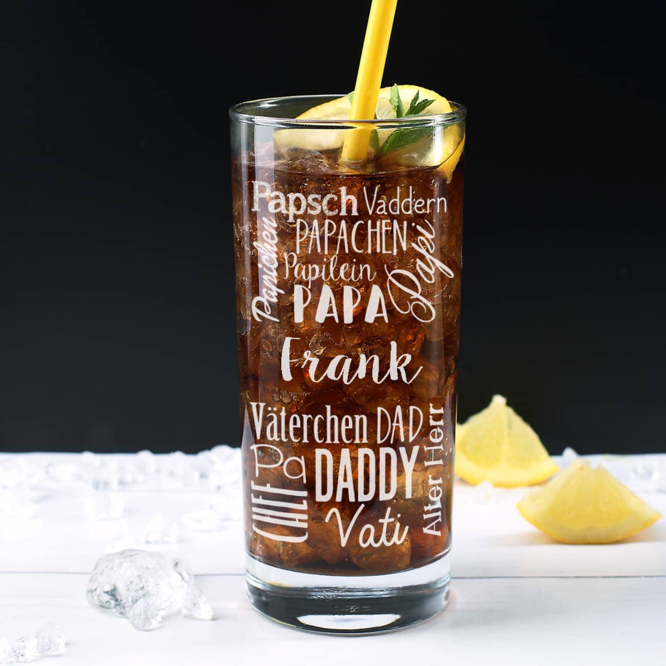 Trinkglas für den Papa mit verschiedenen Bezeichnungen