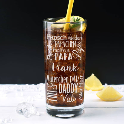 Trinkglas für den Papa mit verschiedenen Bezeichnungen