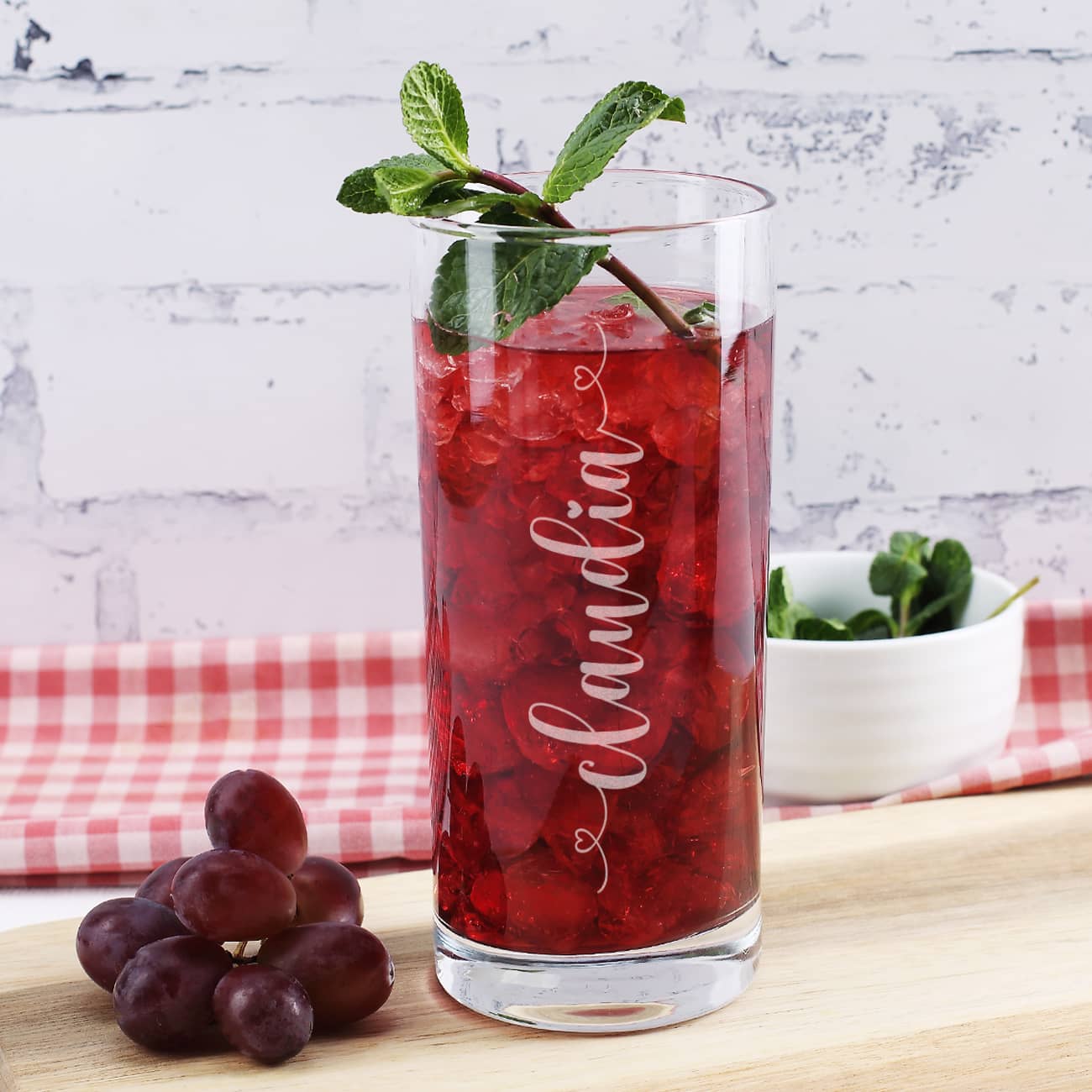 Trinkglas mit herziger Namensgravur