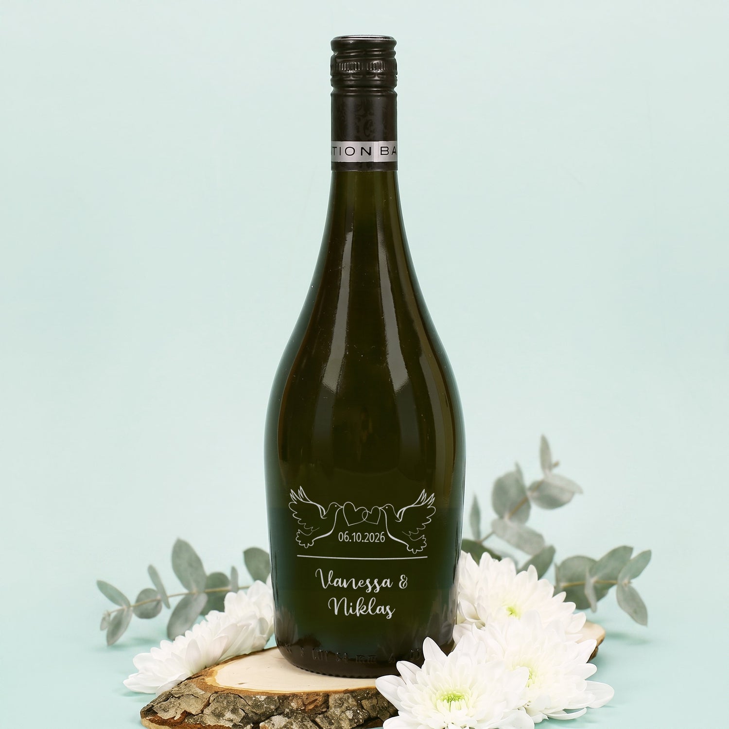 Seccoflasche von Scavi & Ray zur Hochzeit mit Namensgravur