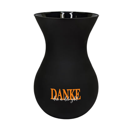 Schwarze personalisierte Blumenvase von Ritzenhoff für besondere Helfer