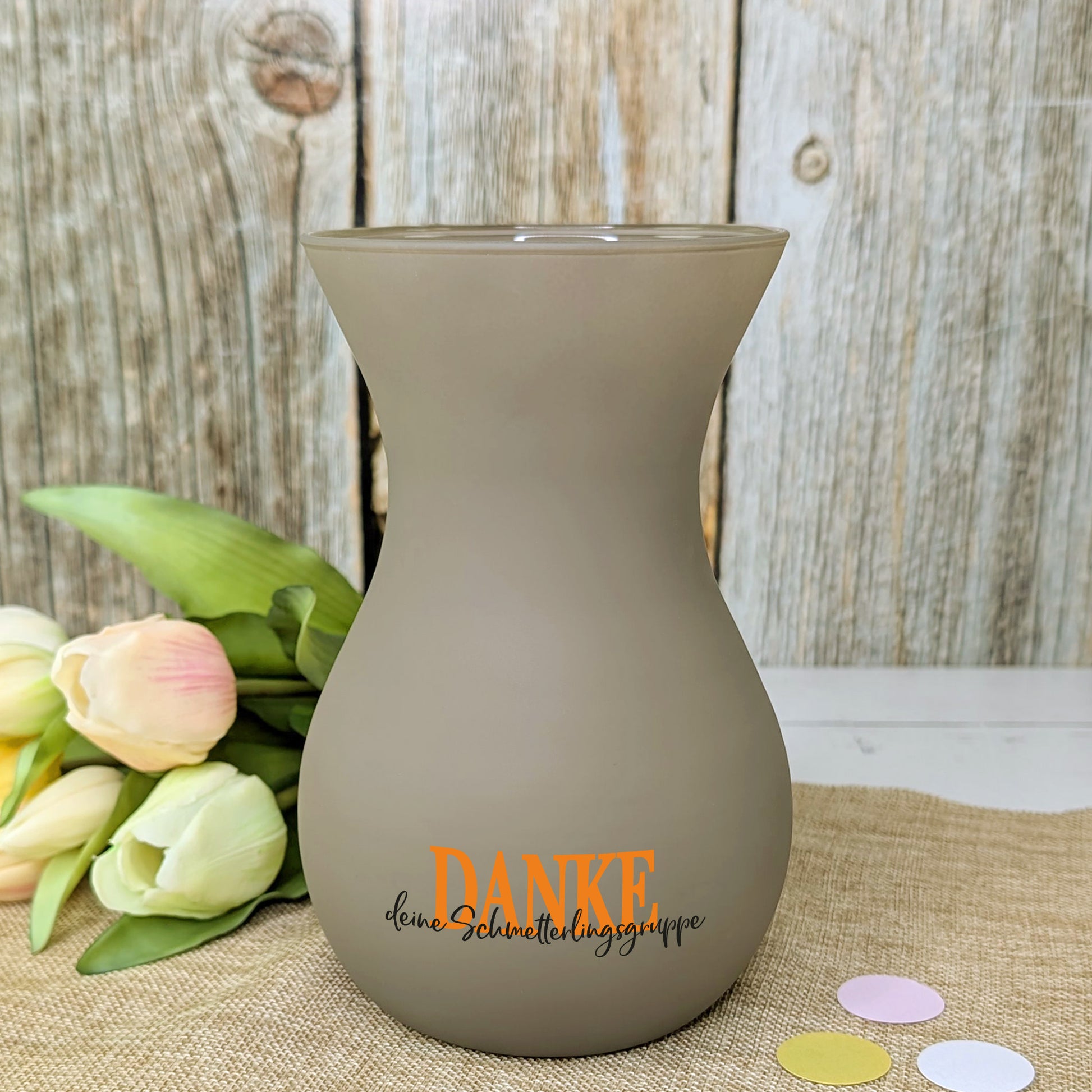 Braune Glasvase von Ritzenhoff mit hochwertigem mattem Finish