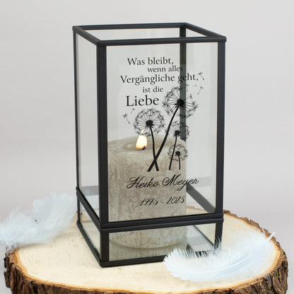 Trauer Windlicht mit Pusteblumenmotiv | Personalisierte Laterne mit Name & Datum Ritzenhoff & Breker
