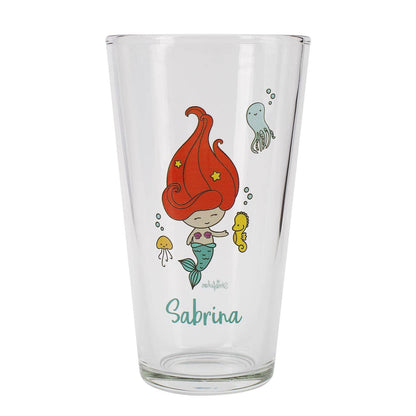 Trinkglas - Meerjungfrau mit Name bedruckt