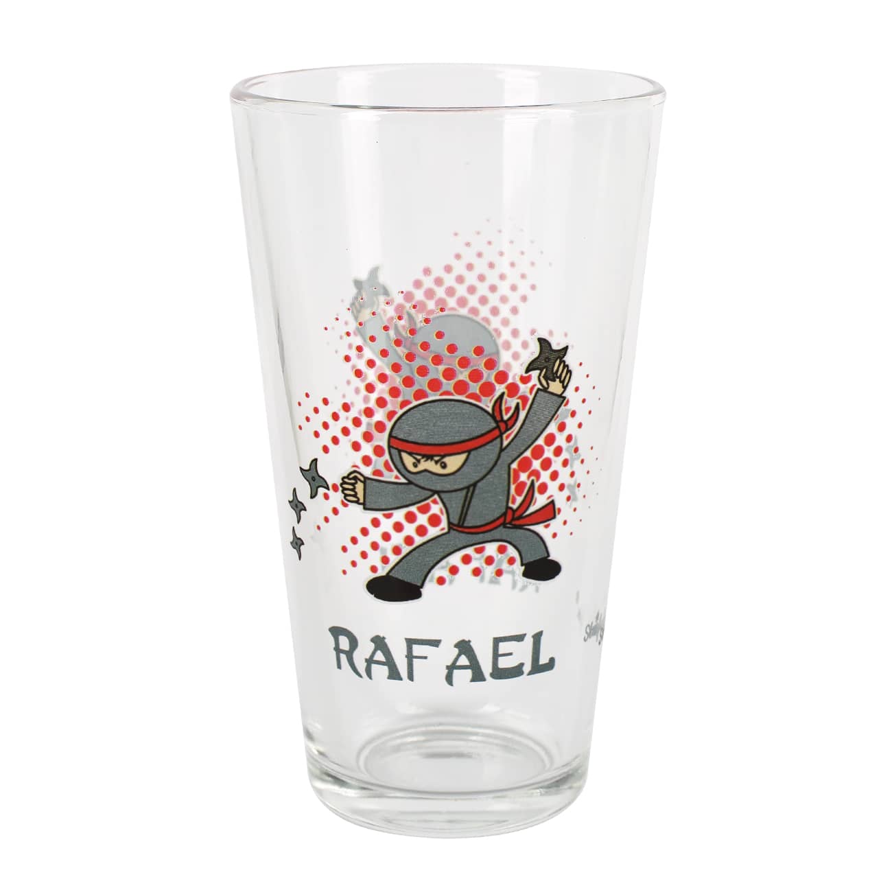 Ninja - Trinkglas mit Name für Kinder